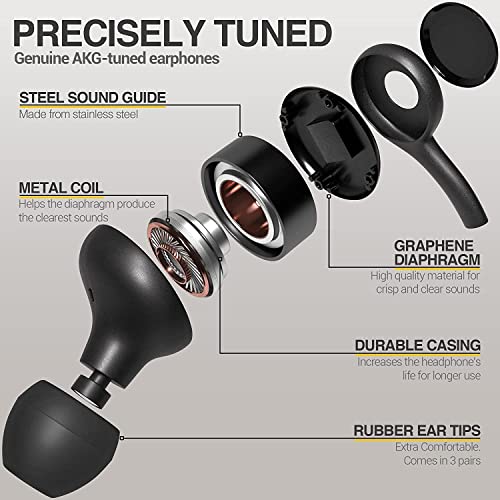 2022 Earbuds Stereo Headphones for Samsung Galaxy S21 Ultra 5G, Galaxy S20 FE, Galaxy S10, S9 Plus, S10e, Note 10, Note 10+ - Designed by AKG - with Microphone and Volume Buttons