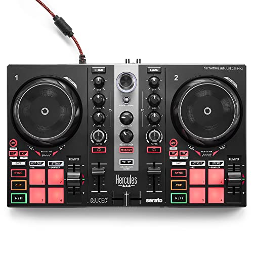 Hercules DJControl Inpulse 200 MK2 — Ideal DJ Controller for Learning to Mix — Software and Tutorials Included.