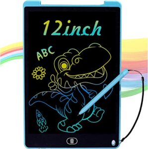 nobes drawing pad for kids toys age 3+, colourful lcd writing tablet for kids, 12-inch drawing tablet with lock key, christmas birthday gifts