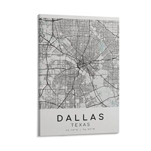 dallas city map, texas texas usa minimalist map, map print, city map poster, modern map print, weddi poster decorative painting canvas wall art living room posters bedroom painting 20x30inch(50x75cm)