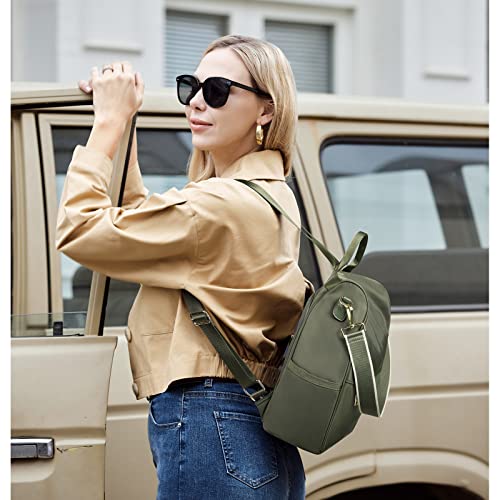 CLUCI Backpack Purse for Women Travel Backpack Nylon Anti Theft Lightweight Daybag Large Ladies Casual Shoulder Bags Green