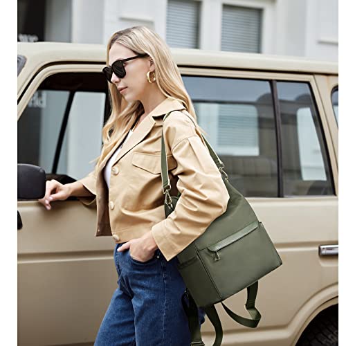 CLUCI Backpack Purse for Women Travel Backpack Nylon Anti Theft Lightweight Daybag Large Ladies Casual Shoulder Bags Green