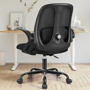 razzor office chair, ergonomic computer desk chair with 2d lumbar support and flip-up arms, swivel breathable mesh task chair with adjustable height for home office