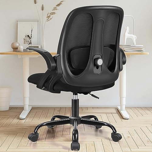 Razzor Office Chair, Ergonomic Computer Desk Chair with 2D Lumbar Support and Flip-up Arms, Swivel Breathable Mesh Task Chair with Adjustable Height for Home Office