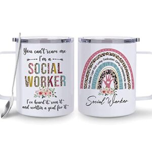 hyturtle social worker gifts for women - social worker gifts tumbler mug 12oz - gifts for social workers - social worker office decor - school social worker mug - practitioner birthday gift ideas cup
