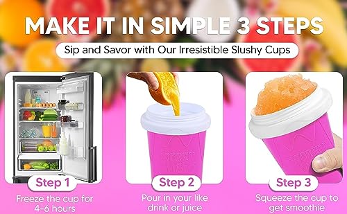 Slushy Maker Cup - TikTok Frozen Magic Quick Smoothie Cup- With Free Popsicle Mold , Sponge & Cleaning brushes , Bottle with 2 in 1 Straw - Squeeze Icy Frozen Slushie Cup - Cooling Slushie for Smoothies -Green