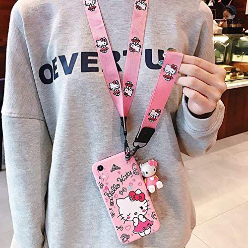 Ealievor Compatible with iPhone XR Case with Screen Protector, Cartoon Cute Funny Kawaii Cat Kitty Animal Character Phone Case Silicone Lanyard 3D Cover Case for Kids Girls and Womens