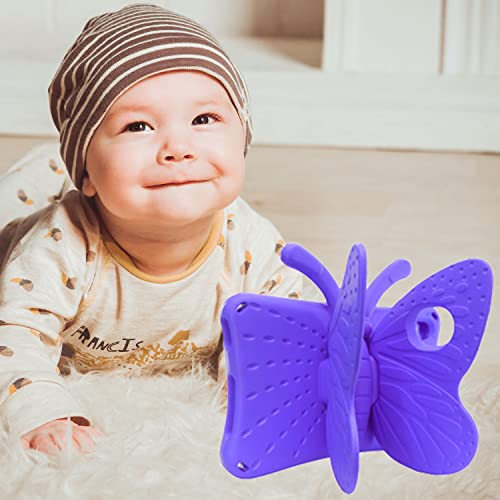 Tading Kids Case for TCL Tab 8 LE Tablet 2023 Released, Cute Butterfly Kid Proof EVA Foam Protective Stand Cover for TCL Tab 8 LE (Model: 9137W)/ TCL Tab 8 WiFi (Model: 9132X) - Purple