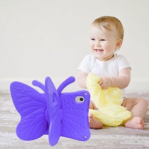 Tading Kids Case for TCL Tab 8 LE Tablet 2023 Released, Cute Butterfly Kid Proof EVA Foam Protective Stand Cover for TCL Tab 8 LE (Model: 9137W)/ TCL Tab 8 WiFi (Model: 9132X) - Purple