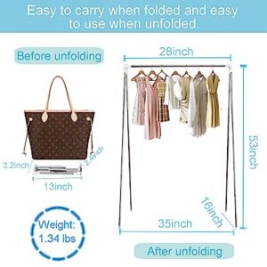 Ligtchser Portable Travel Garment Rack,Folding Clothes Rack for Dance,Travel,Camping, Drying,RV, Indoor,Outdoor. A Collapsible Mini Clothing Rack.