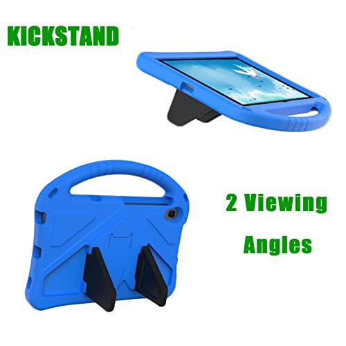 Tading Kids Case for TCL Tab 8 LE Tablet 2023 Released, Children Friendly EVA Foam Protective Stand Handle Cover for TCL Tab 8 LE (Model: 9137W)/ TCL Tab 8 WiFi (Model: 9132X) - Blue