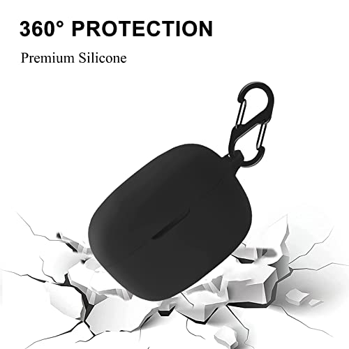 VAEKNVG Silicone Case Compatible with Vibe 200 TWS Shockproof Protective Earbuds Cover with Carabiner Accessories(Black)