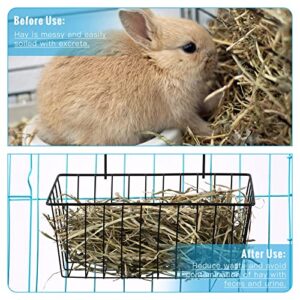 4 Pack Rabbit Hay Feeder for Cage Bunny Hay Feeder Rack with Heavy Duty Hanging Hay Holder Metal Bunny Hay Rack Holder for Bunny, Chinchillas Guinea Pig Cage Accessories, 10.8 x 5.9 x 4.5 Inch