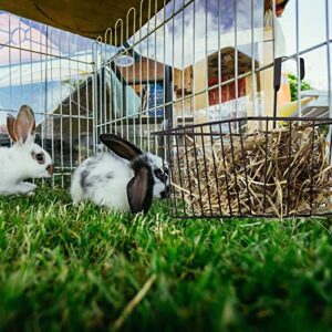 4 Pack Rabbit Hay Feeder for Cage Bunny Hay Feeder Rack with Heavy Duty Hanging Hay Holder Metal Bunny Hay Rack Holder for Bunny, Chinchillas Guinea Pig Cage Accessories, 10.8 x 5.9 x 4.5 Inch