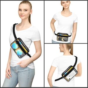 Clear Fanny Pack, Clear Fanny Pack Stadium Approved For Women Men, Waterproof Clear Waist Bag With Adjustable Strap, Clear Bag Stadium Approved Perfect For Sports, Events, Concerts, Music Festival