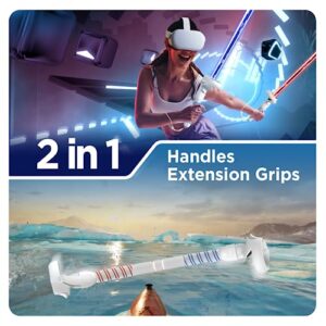 YOGES Handle Attachments Compatible with Oculus Quest 2 Controller Accessories, VR Gorilla Tag Long Arms Beat Saber Dual Extension Grips Compatible with Meta Quest 2 Supernatural More VR Games