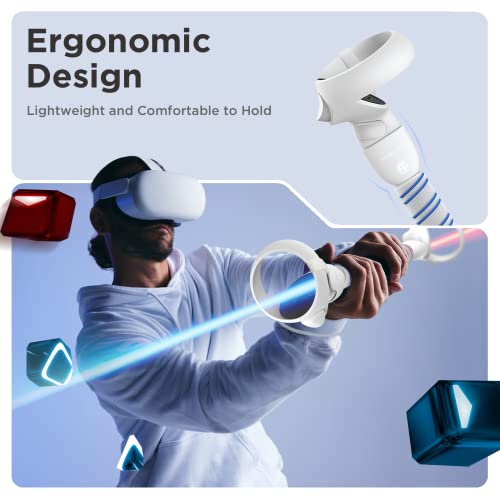 YOGES Handle Attachments Compatible with Oculus Quest 2 Controller Accessories, VR Gorilla Tag Long Arms Beat Saber Dual Extension Grips Compatible with Meta Quest 2 Supernatural More VR Games