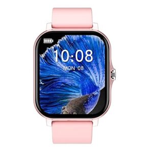 Bzdzmqm Smart Watch Can Answer Calls and Text, 1.7In HD Touch-Screen Smartwatch for iOS Android Waterproof Sport Watch Call/Text (Pink)