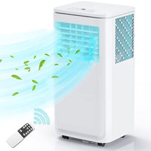 lemberi 10000 btu portable air conditioners,quiet room portable ac unit up to 350 sq ft,3 in 1 compact cooling unit with dehumidifier and fan functions,portable ac with remote control, white