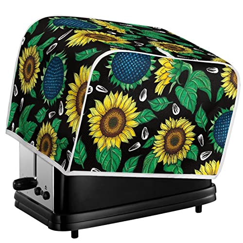 chaqlin Sunflower Print Toaster Cover 2 Slice Stain Resistant Bread Oven Cover Asethetic Toaster Dust Protection Accessories