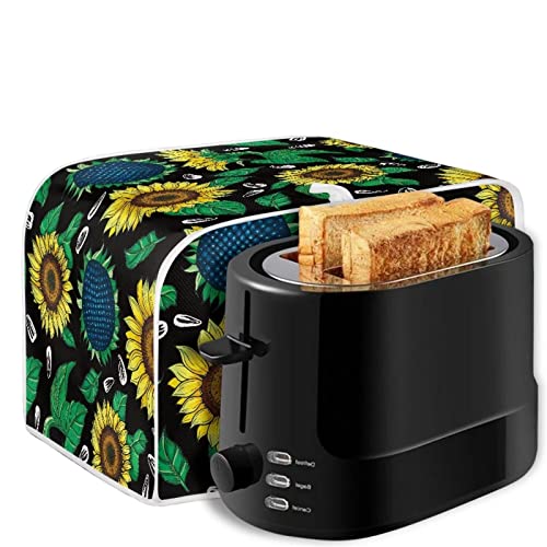 chaqlin Sunflower Print Toaster Cover 2 Slice Stain Resistant Bread Oven Cover Asethetic Toaster Dust Protection Accessories