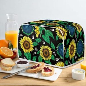 chaqlin Sunflower Print Toaster Cover 2 Slice Stain Resistant Bread Oven Cover Asethetic Toaster Dust Protection Accessories