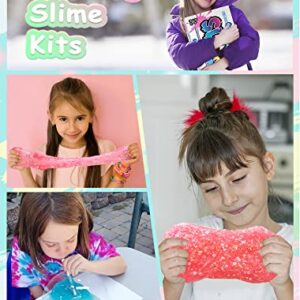 20 FL OZ Premade Slime, 2 Pack Big Slime Bucket with Jelly Cube, Glimmer Crunchy Slime Stretchy and Non-Sticky, Slime Kits Include 10 Sets Add-ins, Party Favors for Kids, Sensory Toy Stress Relief