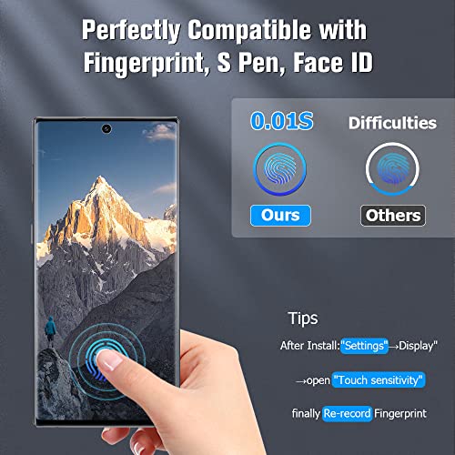 [2+2 Pack] Galaxy Note 10 Plus 5G Screen Protector, HD Clear 9H Tempered Glass Scratch Resistant, Fingerprint Unlock, 3D Curved, Bubble-Free for Samsung Galaxy Note 10 Plus Screen Camera Protector (6.8")