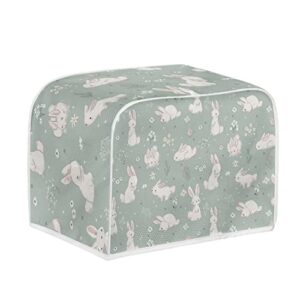 chaqlin 4 Slice Toaster Cover Decorative Bread Machine Accessories Green Rabbit Pattern Bread Oven Covers Dustproof