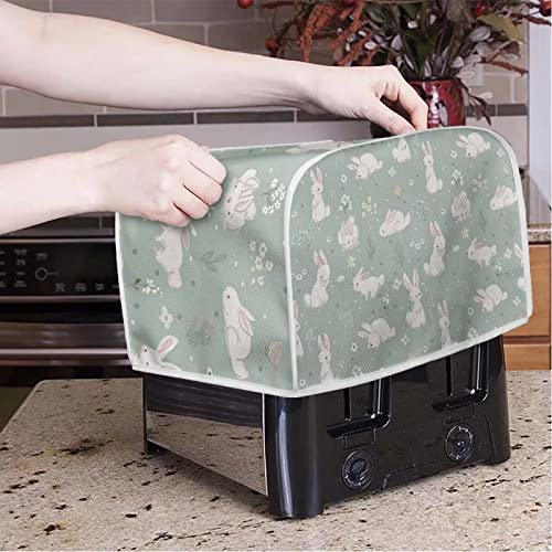 chaqlin 4 Slice Toaster Cover Decorative Bread Machine Accessories Green Rabbit Pattern Bread Oven Covers Dustproof