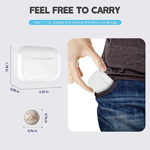 Compatible for AirPods Pro Charging Case Replacement, Wireless Charging Case for AirPod Pro Case, Support for Bluetooth Sync Button and Ultra Long Standby(White)