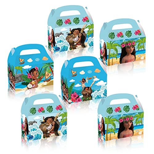 12Pcs Moana Party Candy Box Gift Bags,For Moana Theme Party Supplies Decoration