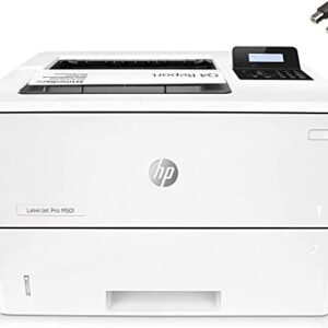 HP Laserjet Pro M501dn Monochrome Laserjet Printer, Automatic 2-Sided Printing, 2-line LCD Display, 650-Sheet, 45 ppm, Built-in Ethernet and USB, Auto-On/Auto-Off, Bundle with JAWFOAL Printer Cable