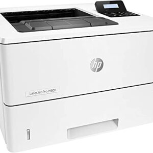 HP Laserjet Pro M501dn Monochrome Laserjet Printer, Automatic 2-Sided Printing, 2-line LCD Display, 650-Sheet, 45 ppm, Built-in Ethernet and USB, Auto-On/Auto-Off, Bundle with JAWFOAL Printer Cable