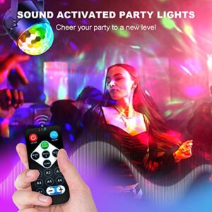 NEONLG Sound Activated Disco Ball Light for Parties, Plug in Disco Light with Remote Control, 2pcs Colorful LED Strobe Lights for Parties Room Karaoke Apartment Club Workout Kids Bedroom Decorations