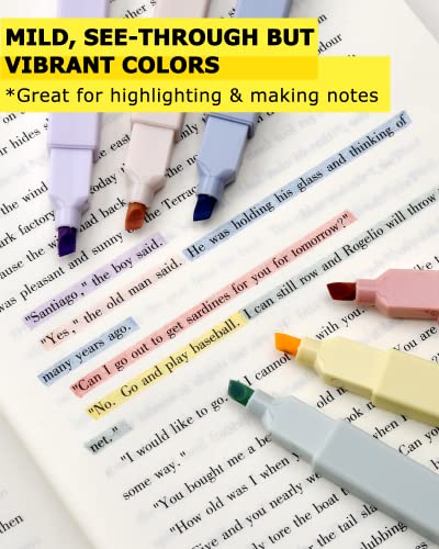 Browill [8 Colors] Vibrant Highlighters Set No Bleed Quick Dry Aesthetic Highlighters with Soft Chisel Tip for Bible Study Journaling Planner Notes School Office Supplies