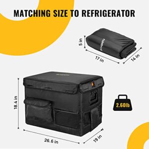 BougeRV 37 Quart Insulated Protective Cover, 12 Volt Portable Refrigerator Cover E35 Fridge, Portable Refrigerator Bag for Dual Zone Refrigerator (Refrigerator NOT Included)