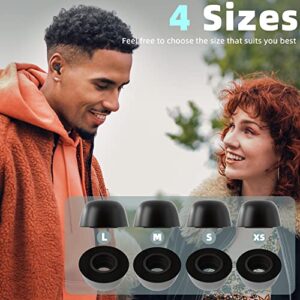 Seltureone【4 Sizes 8 Pairs】Memory Foam Tips for Samsung Galaxy Buds2 Pro, No Silicone Eartips Pain, Anti-Slip, Noise Reduction Eartips, comfortable fit, Fit in The Charging Case, Sizes S/M/L/XS, Black