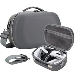 hard carrying case for meta oculus quest 2, pico 3/4 vr headset and elite strap - portable travel all protective messenger bag for quest 2 vr gaming headset and touch controllers accessories