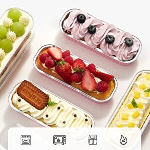 Kootek Mini Loaf Pans with Lids, 50 Pack Disposable Rectangle Mini Aluminum Foil Cake Pans Tins for Baking Mini Loaf Brownie Bread Cake Ramekins