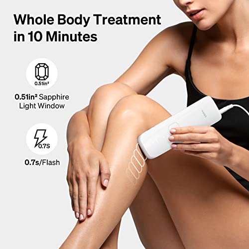 Ulike Laser Hair Removal for Women and Men, Air 3 IPL Hair Removal with Sapphire Ice-Cooling System for Nearly Painless & Long-Lasting Result, Flat-Head Window for Body & Face at-Home Use, White