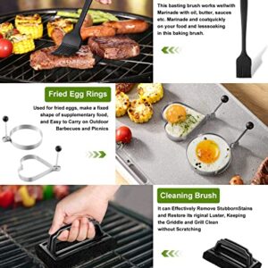 Griddle Accessories kit for Blackstone Flat top Grill and Camp Chef,16 Pieces Stainless Steel BBQ Barbecue Tools Set for Outdoor Backyard Grill Tools Gift for Men Women.