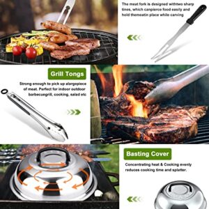 Griddle Accessories kit for Blackstone Flat top Grill and Camp Chef,16 Pieces Stainless Steel BBQ Barbecue Tools Set for Outdoor Backyard Grill Tools Gift for Men Women.