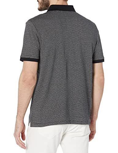 Calvin Klein Men's Jacquard Refined Polo, Black Beauty