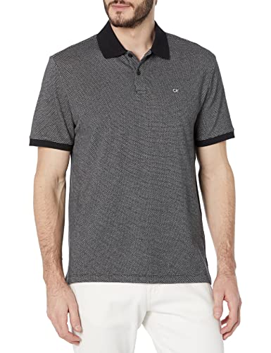 Calvin Klein Men's Jacquard Refined Polo, Black Beauty