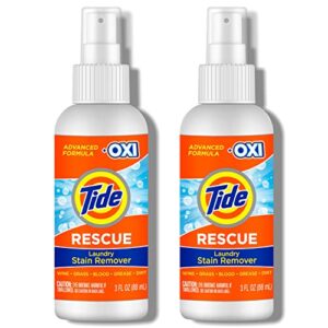 tide laundry stain remover with oxi, rescue clothes, upholstery, carpet and more from tough stains, 3oz (pack of 2)