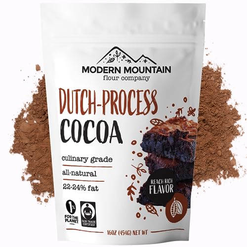 Cocoa Powder (1 lb) Dutch Processed Cocoa Powder, Unsweetened, Extra Rich Cocoa Flavor, 22-24% Fat, Premium Culinary Grade, Non-GMO, Perfect Cocoa for Baking and Cooking