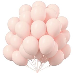 partywoo pale pink balloons, 100 pcs 12 inch pink balloons, pink latex balloons for balloon garland balloon arch as birthday party decorations, wedding decorations, baby shower decorations, pink-q01