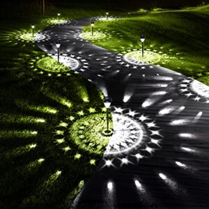 ornesign ultra bright solar outdoor lights decorative 10 pack, 100% faster charge solar pathway garden lights up to 12h auto on/off, solar lights outdoor waterproof for walkway yard lawn