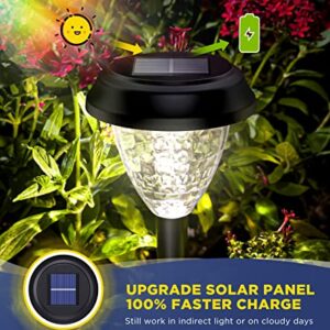 ornesign Ultra Bright Solar Outdoor Lights Decorative 10 Pack, 100% Faster Charge Solar Pathway Garden Lights Up to 12H Auto On/Off, Solar Lights Outdoor Waterproof for Walkway Yard Lawn